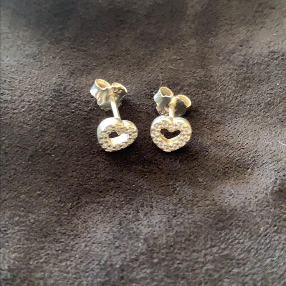 2 for $25. Silver heart earrings